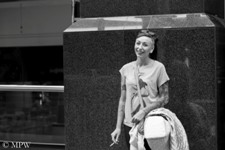 Queen Street Auckland city, black and white photo by Mike Wheelton